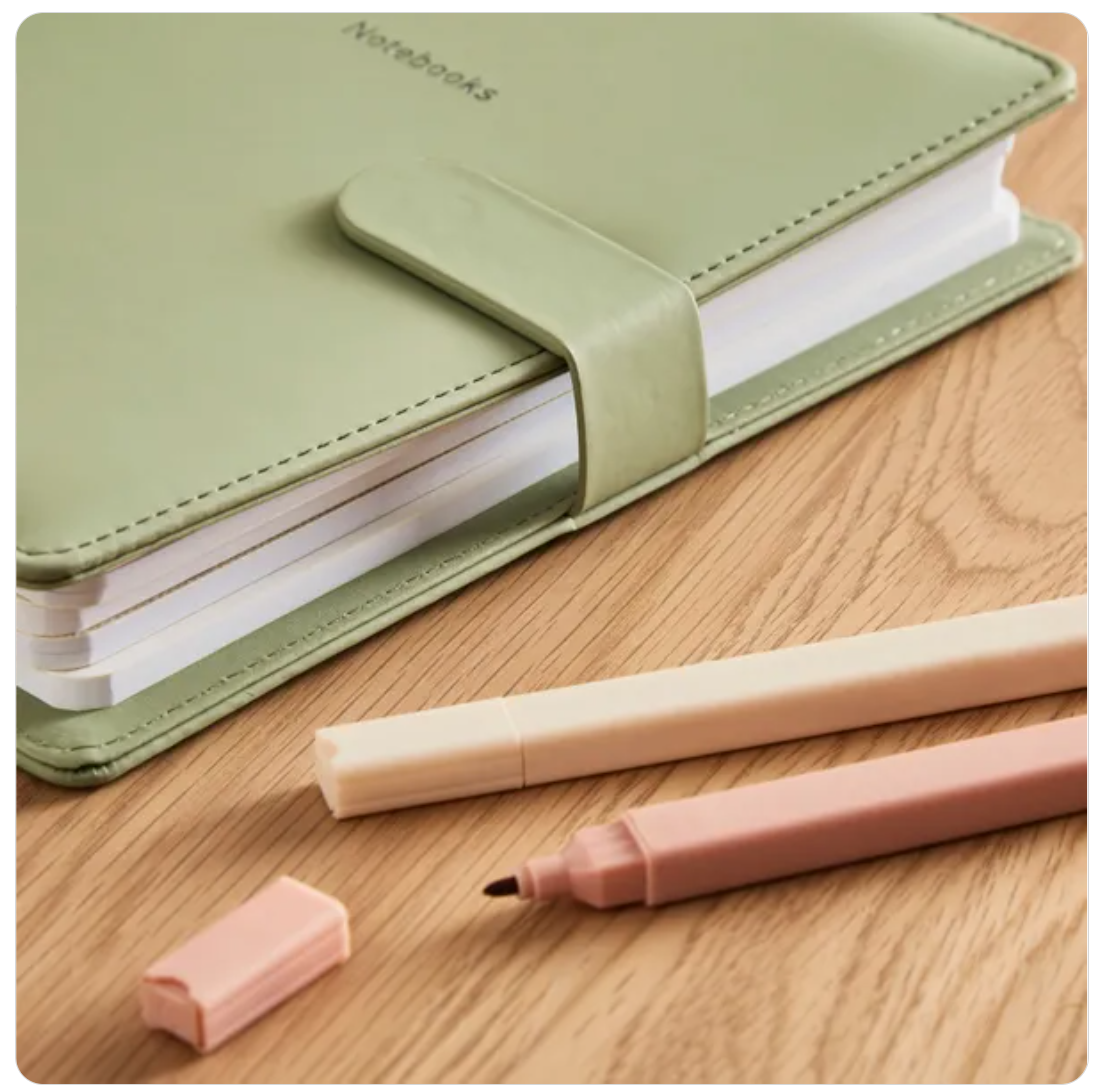 Waters & Noble PU A5 Refillable Organiser - Sage Green