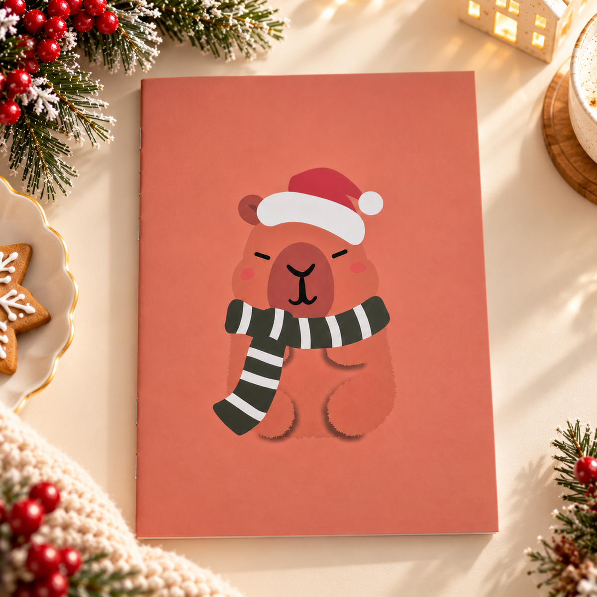A5 Christmas Scarf Capybara