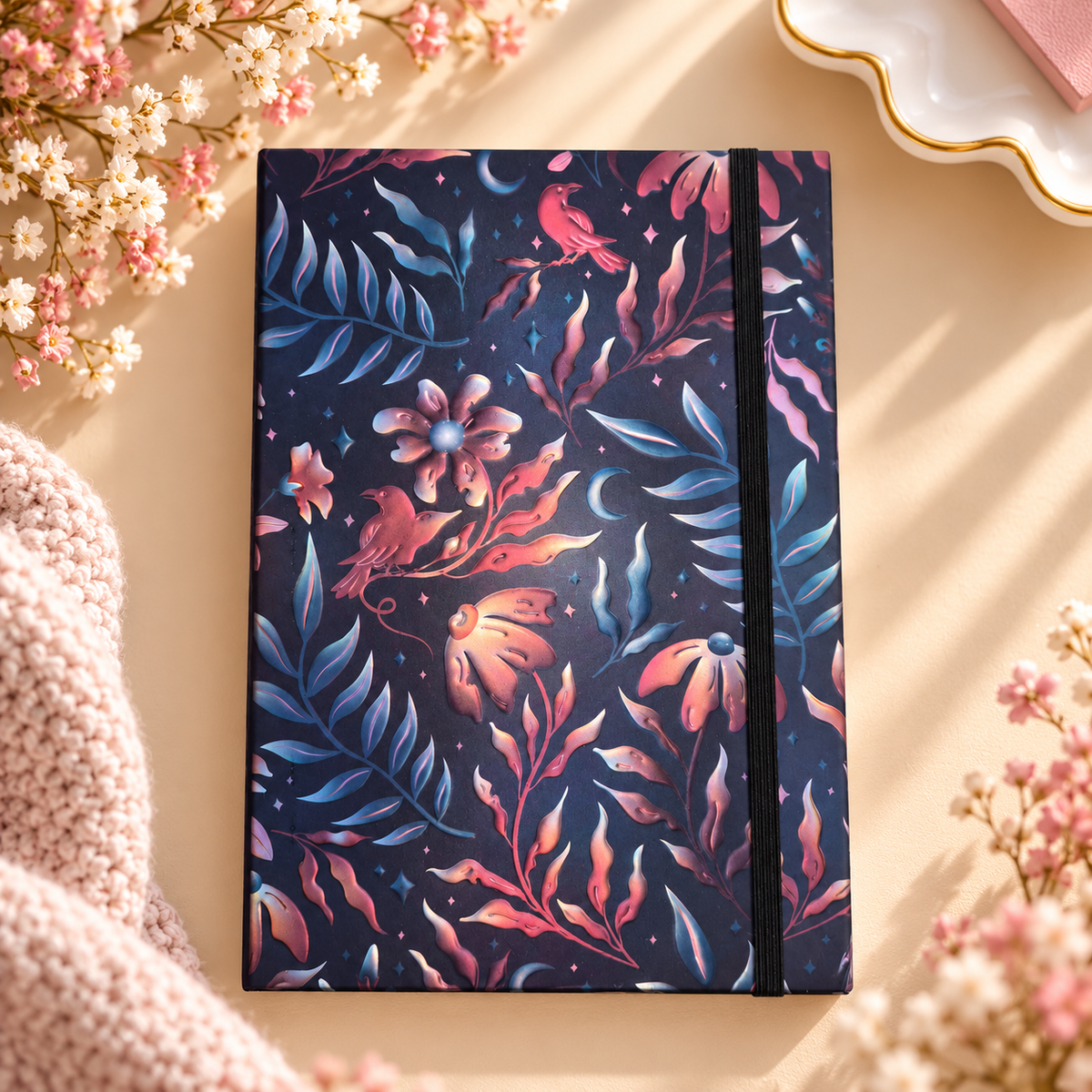 Enchanted Midnight Garden A5 Dotted Bullet Journal
