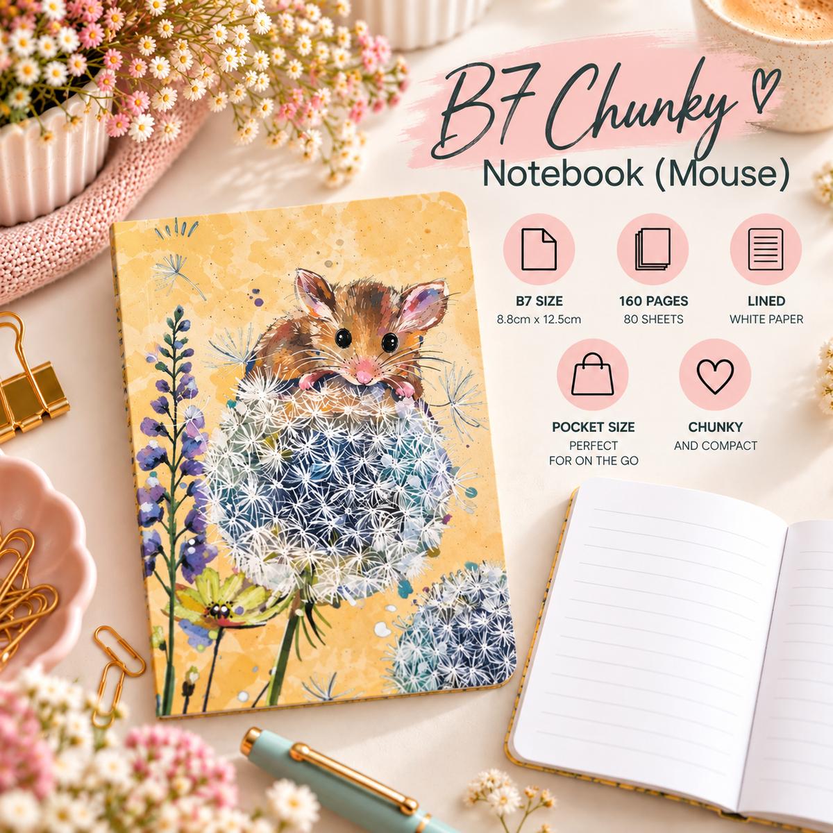 B7 Chunky Mouse Pocket Notebook