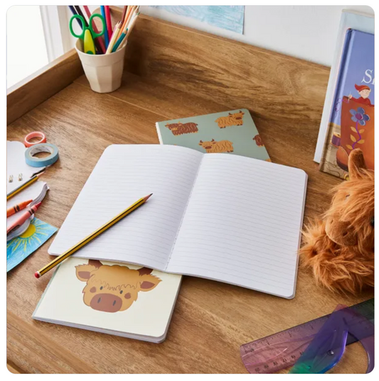 Waters and Noble Highland Cow Soft Bound Notenook (A5)