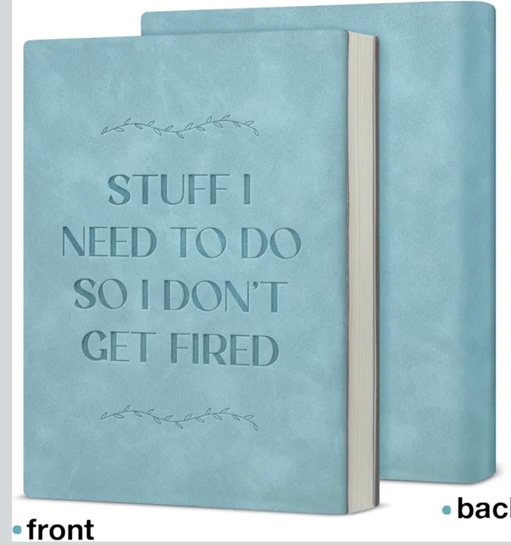 Stuff I Need To Do So I Don’t Get Fired – A5 Soft-Touch Faux Leather Notebook