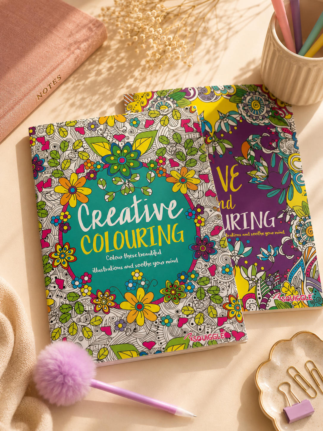 Adult Creative Colouring Book – 24 Relaxing Designs