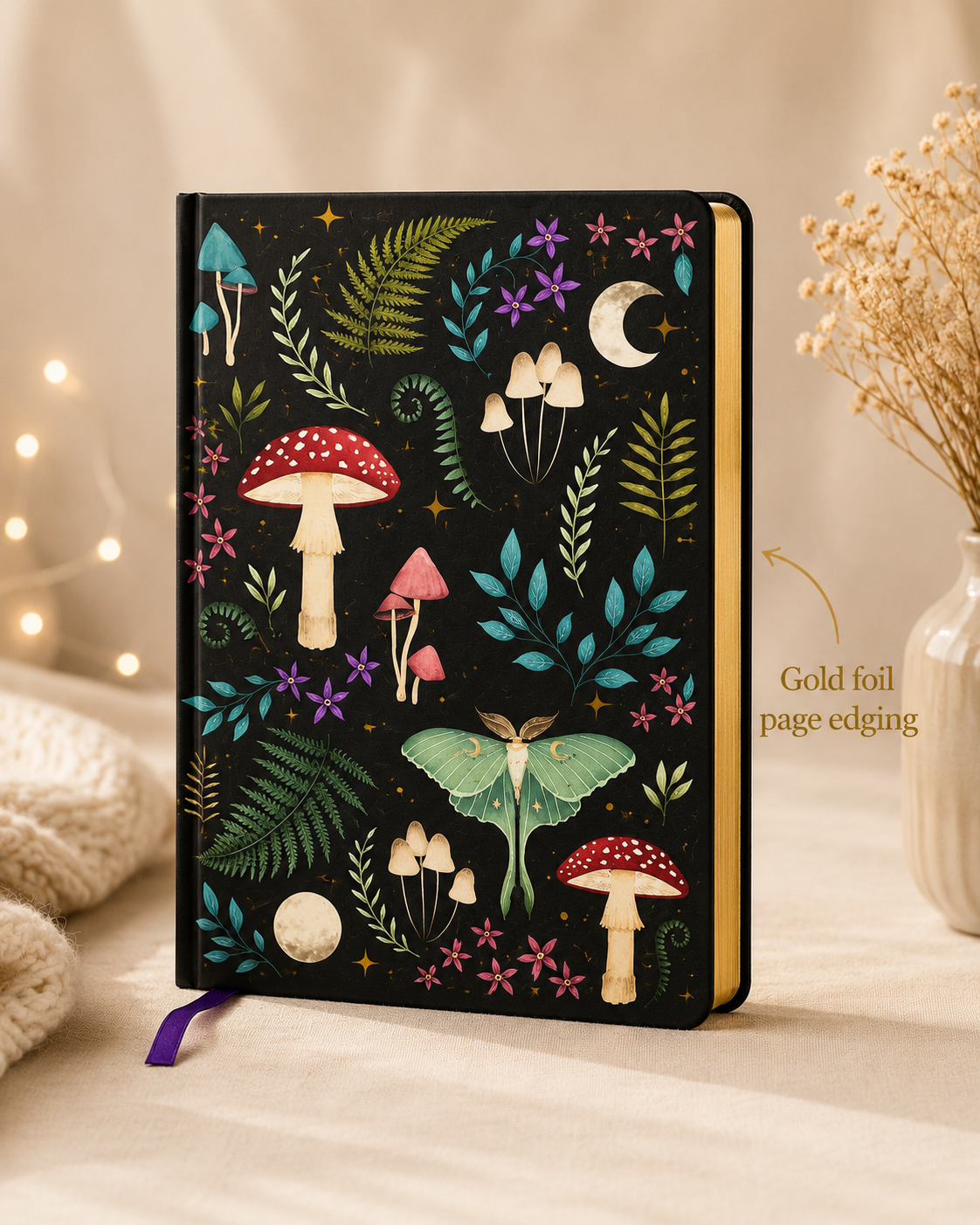 Dark Forest A5 Notebook - Gold Edge