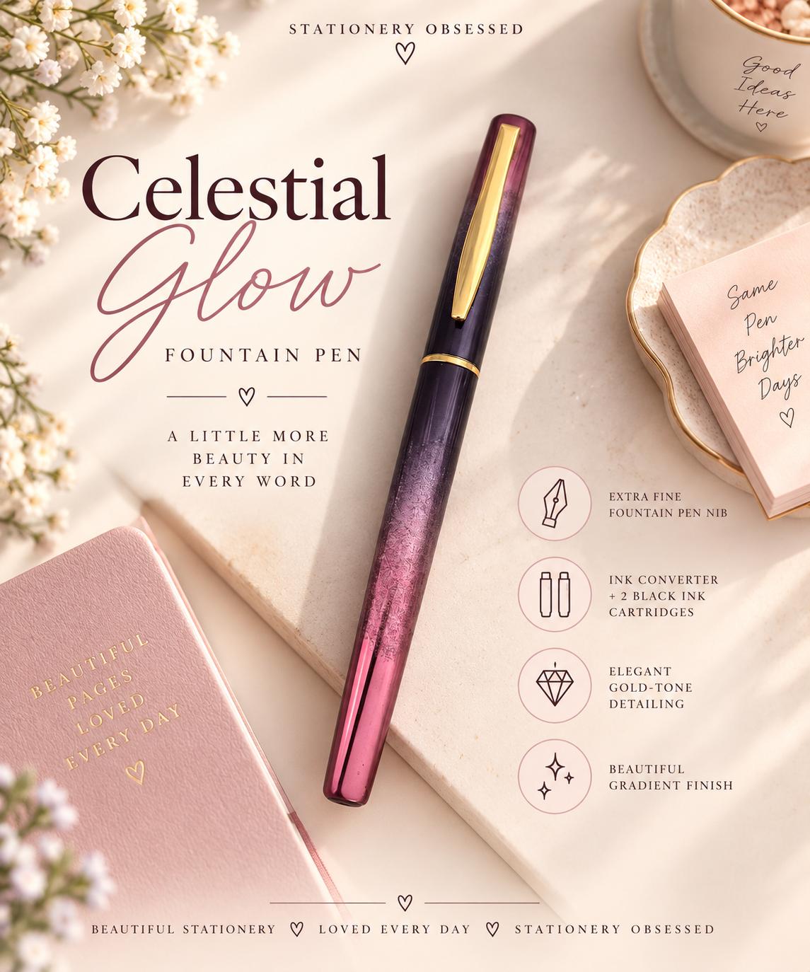 Celestial Glow Extra Fine Fountain Pen