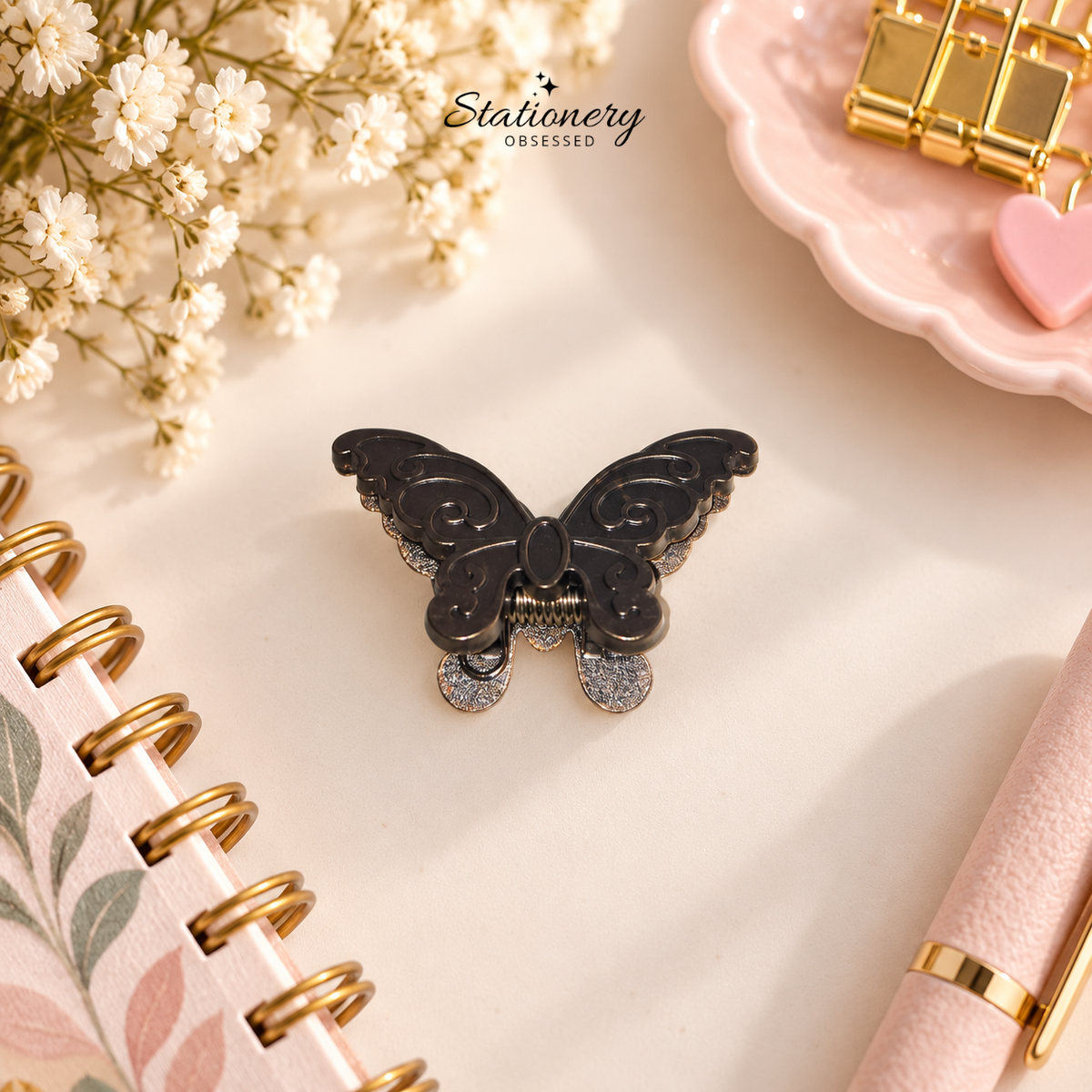 Small Butterfly Metal Notebook & Journal Clip