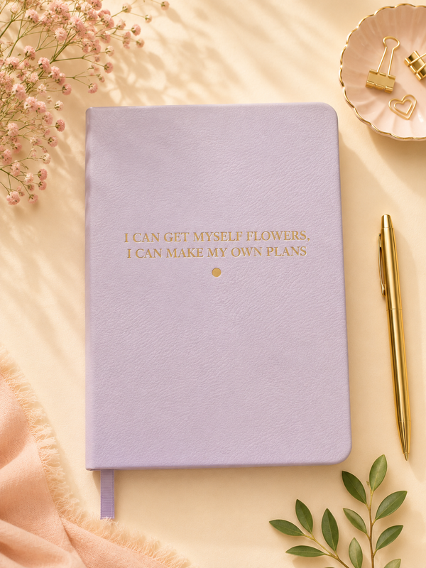 Lilac A5 Dot Grid Bullet Journal – “I Can Get Myself Flowers”