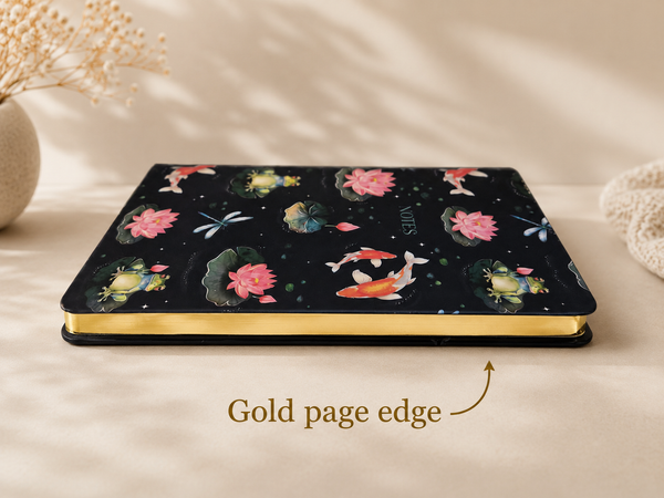 Pond Print A5 Notebook – Gold Edged