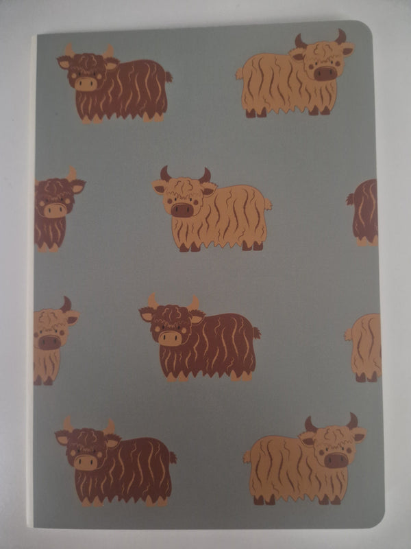 Waters and Noble Highland Cow Soft Bound Notenook (A5)