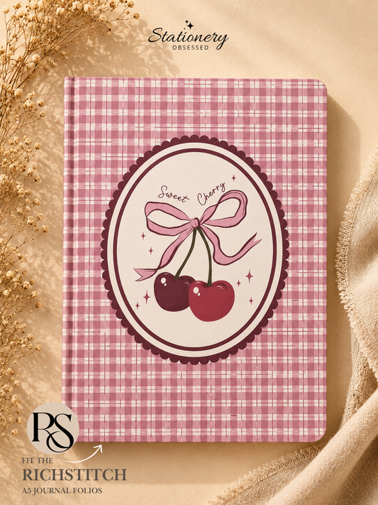 Sweet Cherry Gingham A5 Notebook