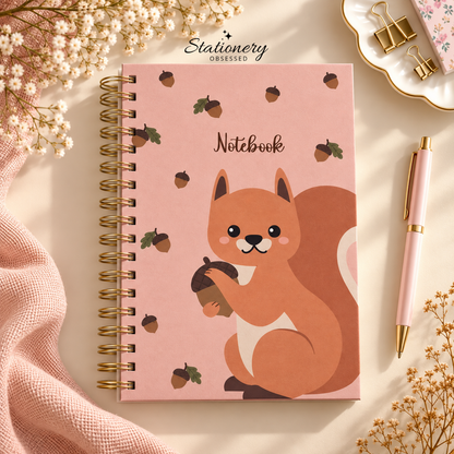 B5 Cute Squirrel Hardback Spiral Notebook