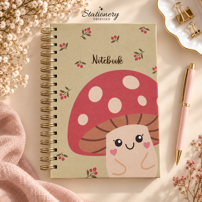 B5 Cute Toadstool Hardback Spiral Notebook