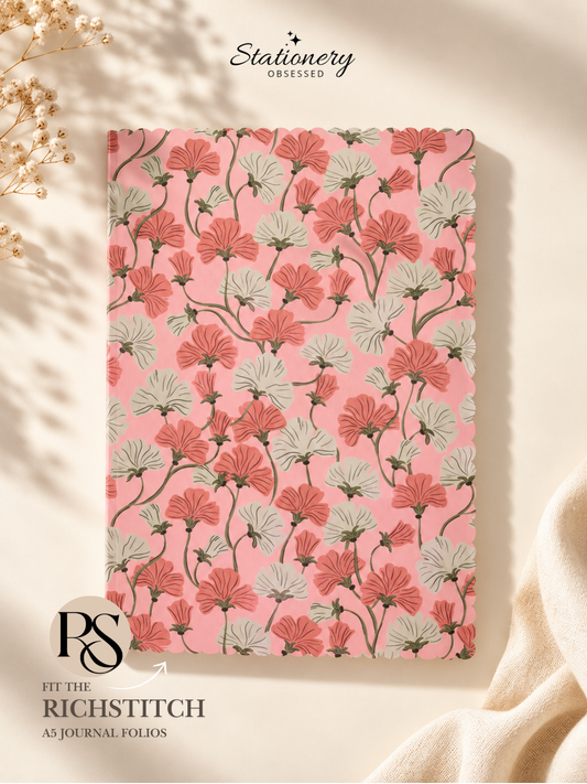 Floral Scalloped A5 Notebook