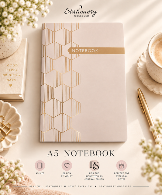 Design by Violet Gold Geometric A5 Notebook