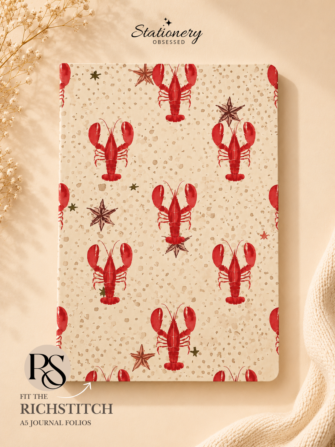 Lobster Pattern A5 Notebook
