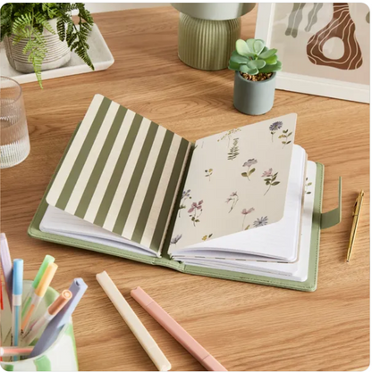 Waters & Noble PU A5 Refillable Organiser - Sage Green