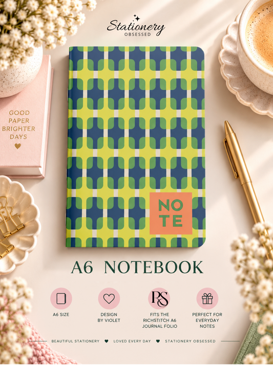 Retro Geo A6 Notebook – Design by Violet
