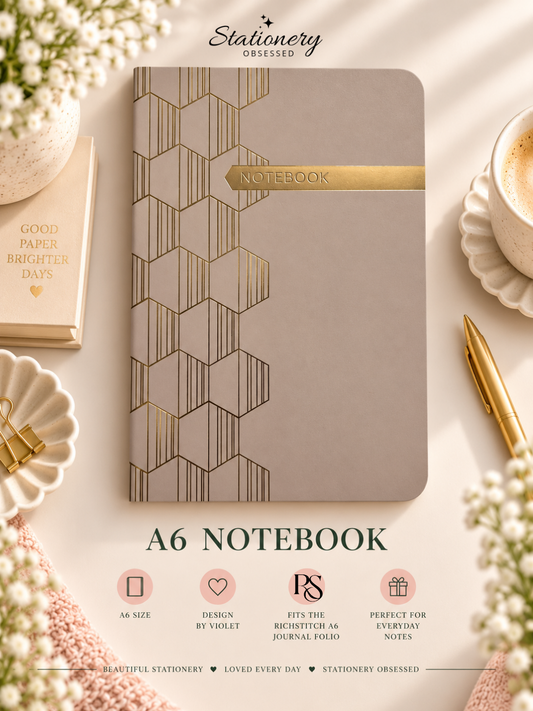 Side Gold Geometric A6 Notebook