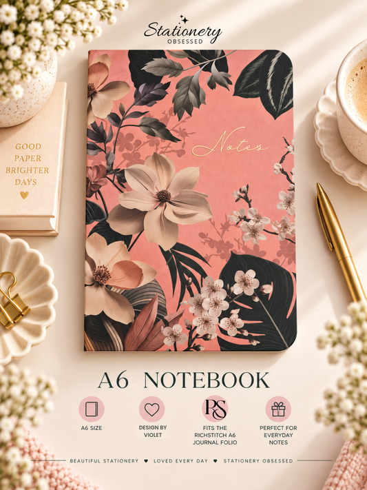 Coral Blossom A6 Notebook