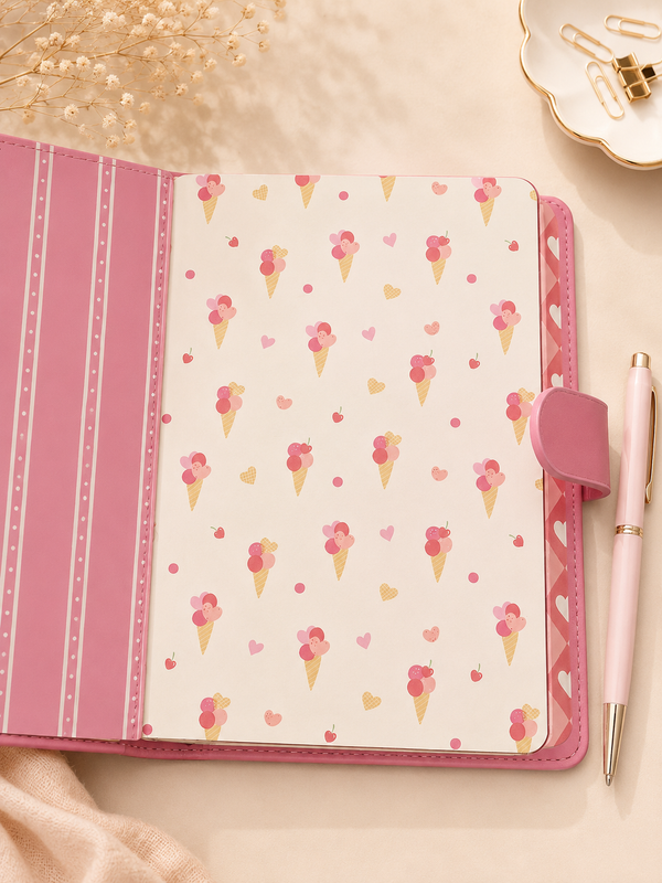 Waters & Noble PU A5 Refillable Organiser - Pink