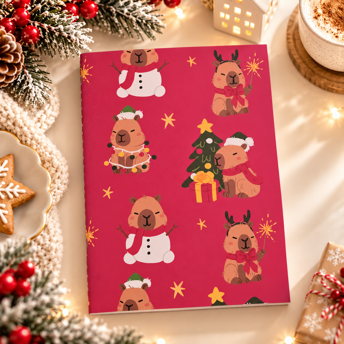 A5 Notebook Capybara Christmas