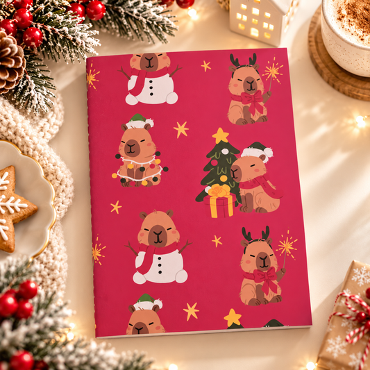 A5 Notebook Capybara Christmas
