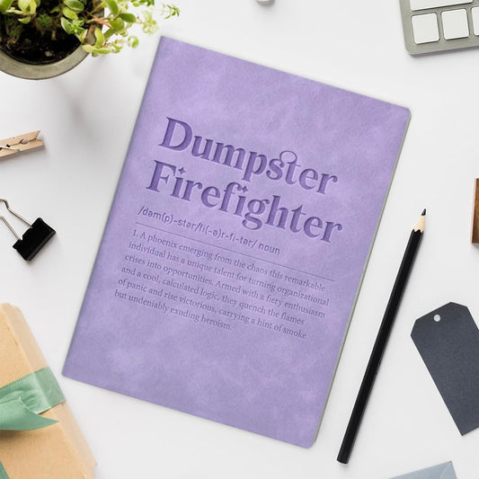 Dumpster Firefighter – Funny A5 Soft-Touch Faux Leather Notebook