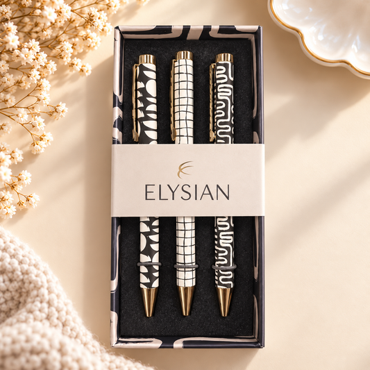 Elysian Monochrome Ballpoint Pen Gift Set – Set of 3