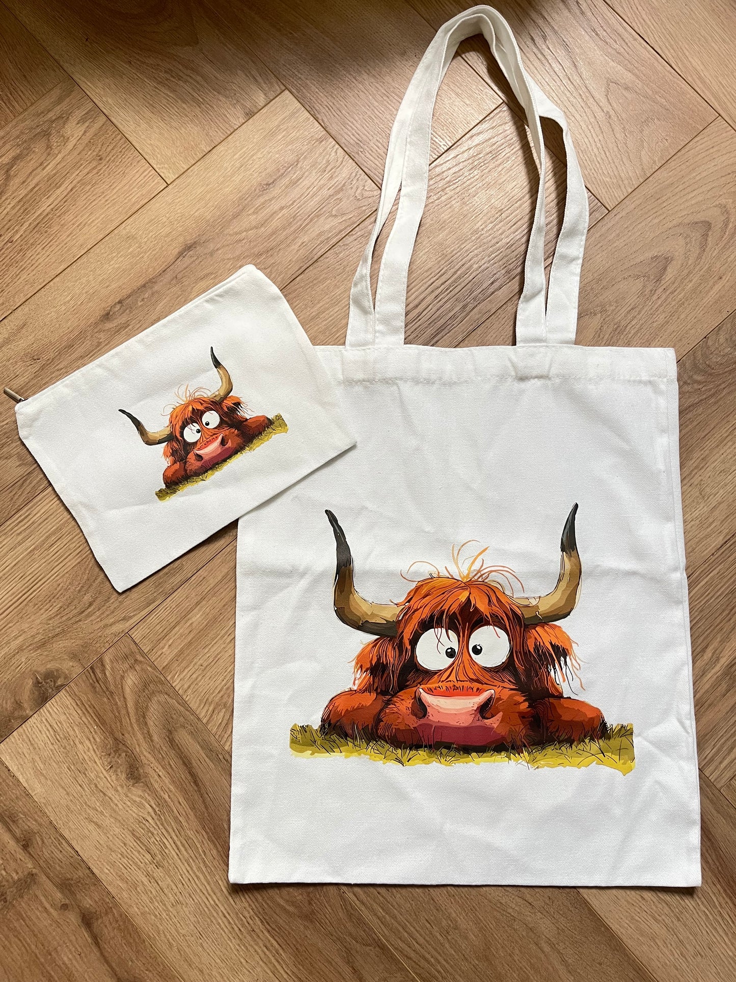 Highland Cow Tote Bag With Purse