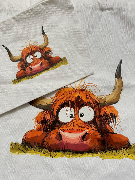 Highland Cow Tote Bag With Purse