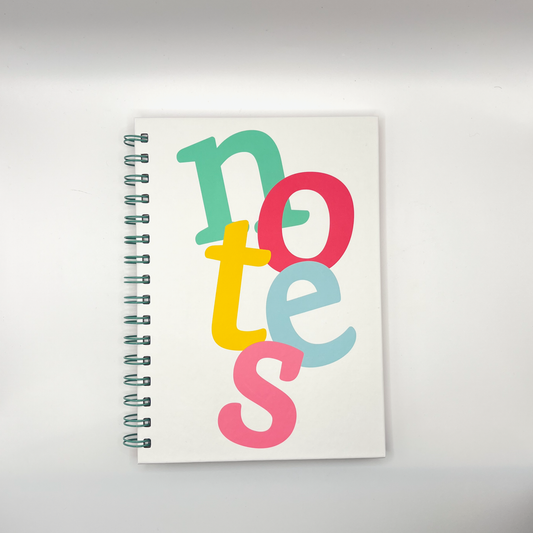 A5 White "notes' Notebook