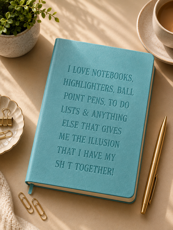 I Love Notebooks, Highlighters & To-Do Lists – A5 Soft-Touch Faux Leather Notebook