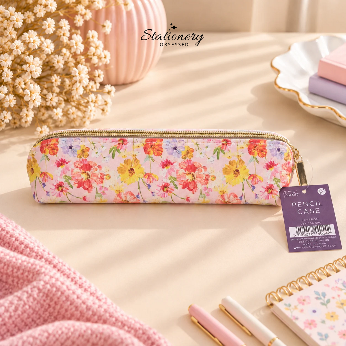 Design by Violet - Saffron Floral Pencil Case