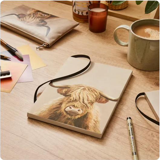 Waters and Noble Highland Cow Softbound Notebook (A4)