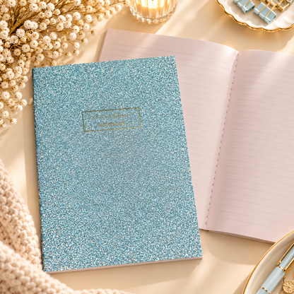A5 Sparkly Glitter Notebook – Pink & Aqua