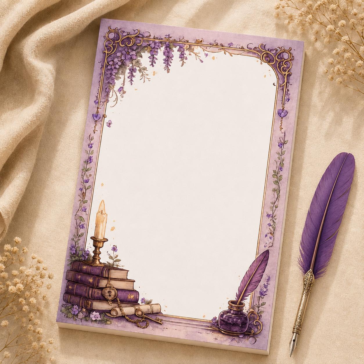 Books and Quill Memo Pad