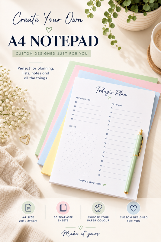 Create Your Own A4 Notepad