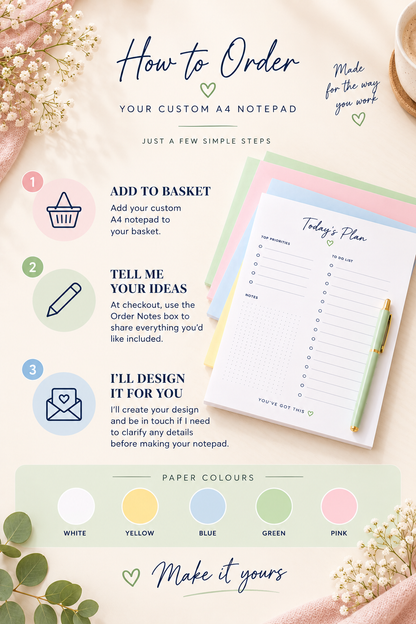 Create Your Own A4 Notepad