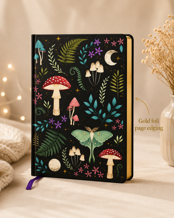 Dark Forest A5 Notebook - Gold Edge