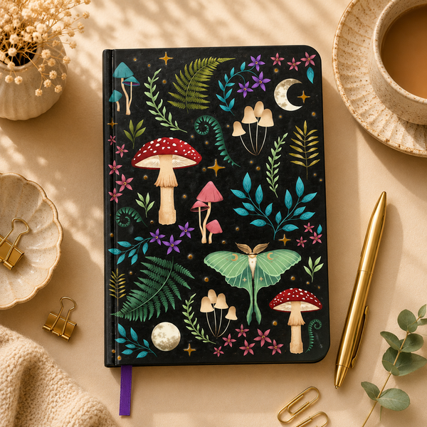 Dark Forest A5 Notebook - Gold Edge