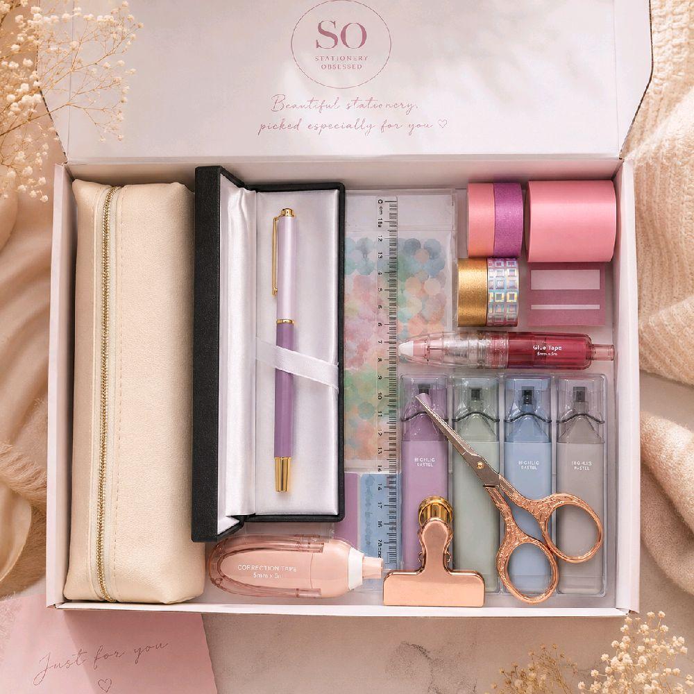 Stationery Obsessed x The Leah Way Journaling Essentials Starter Kit - Complete with Fountain Pen, Pencil Case, Highlighters, Ruler, Snip Snips and more..
