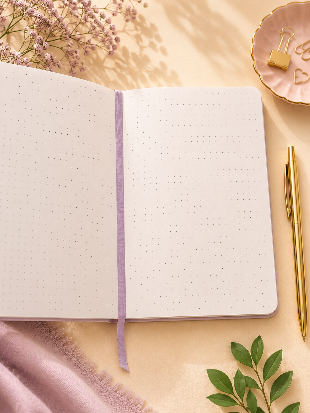 Lilac A5 Dot Grid Bullet Journal – “I Can Get Myself Flowers”