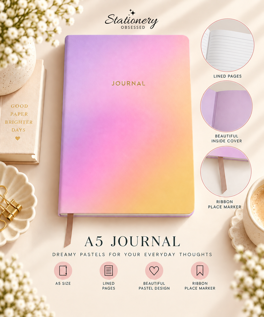 Pastel Ombré A5 Lined Journal