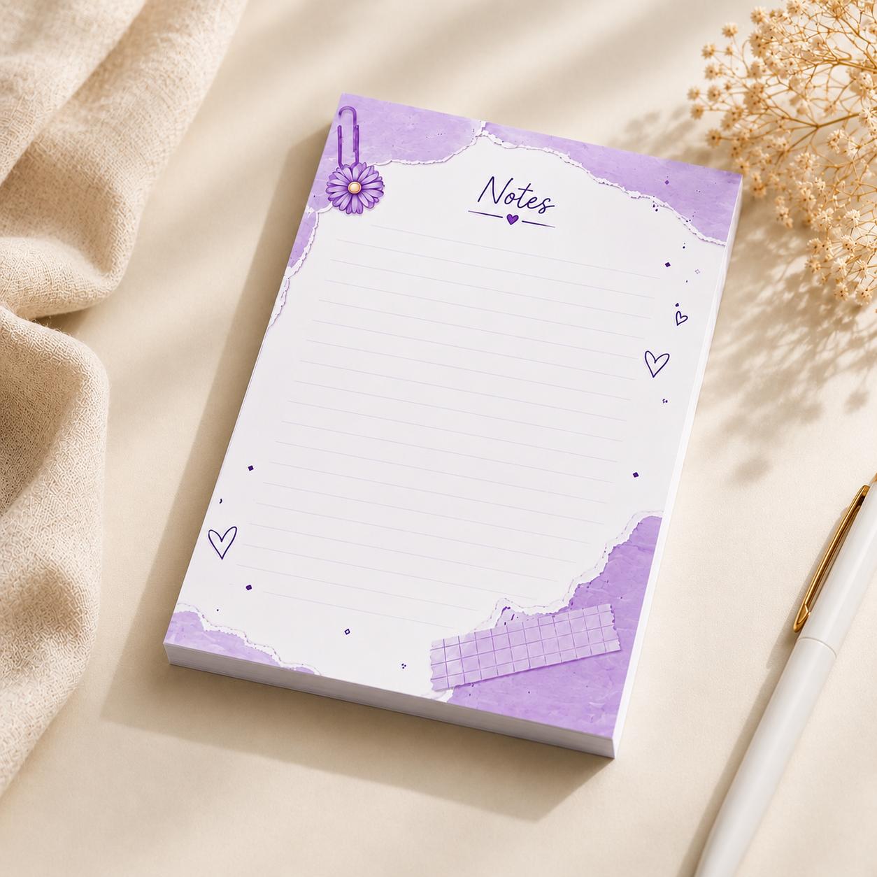 Purple Notes Memo Pad