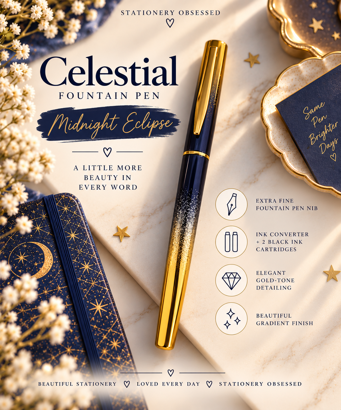 Celestial Glow Extra Fine Fountain Pen