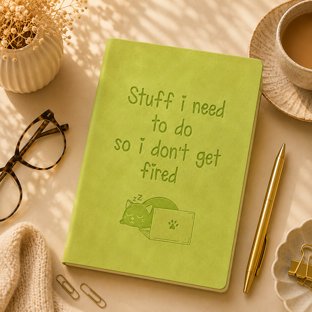 Stuff I Need To Do So I Don’t Get Fired – Funny A5 Soft-Touch Notebook
