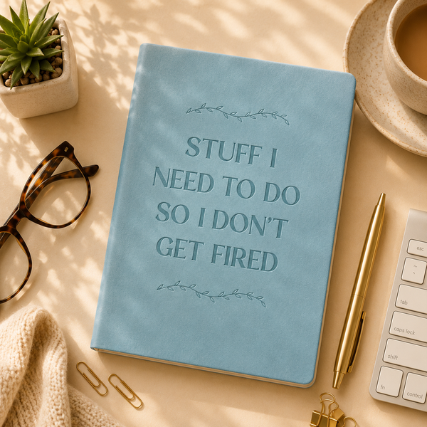 Stuff I Need To Do So I Don’t Get Fired – A5 Soft-Touch Faux Leather Notebook