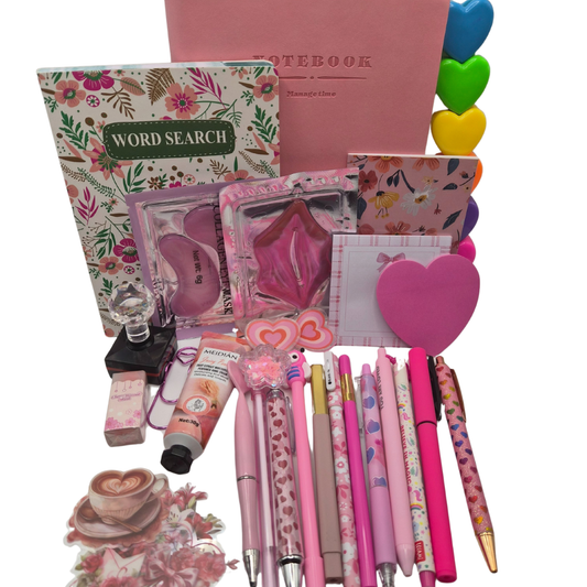 Pink Cosy Pre-Made Bundle – 25 Item Stationery Box