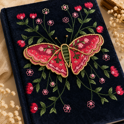 Velvet Butterfly Notebook cover detail