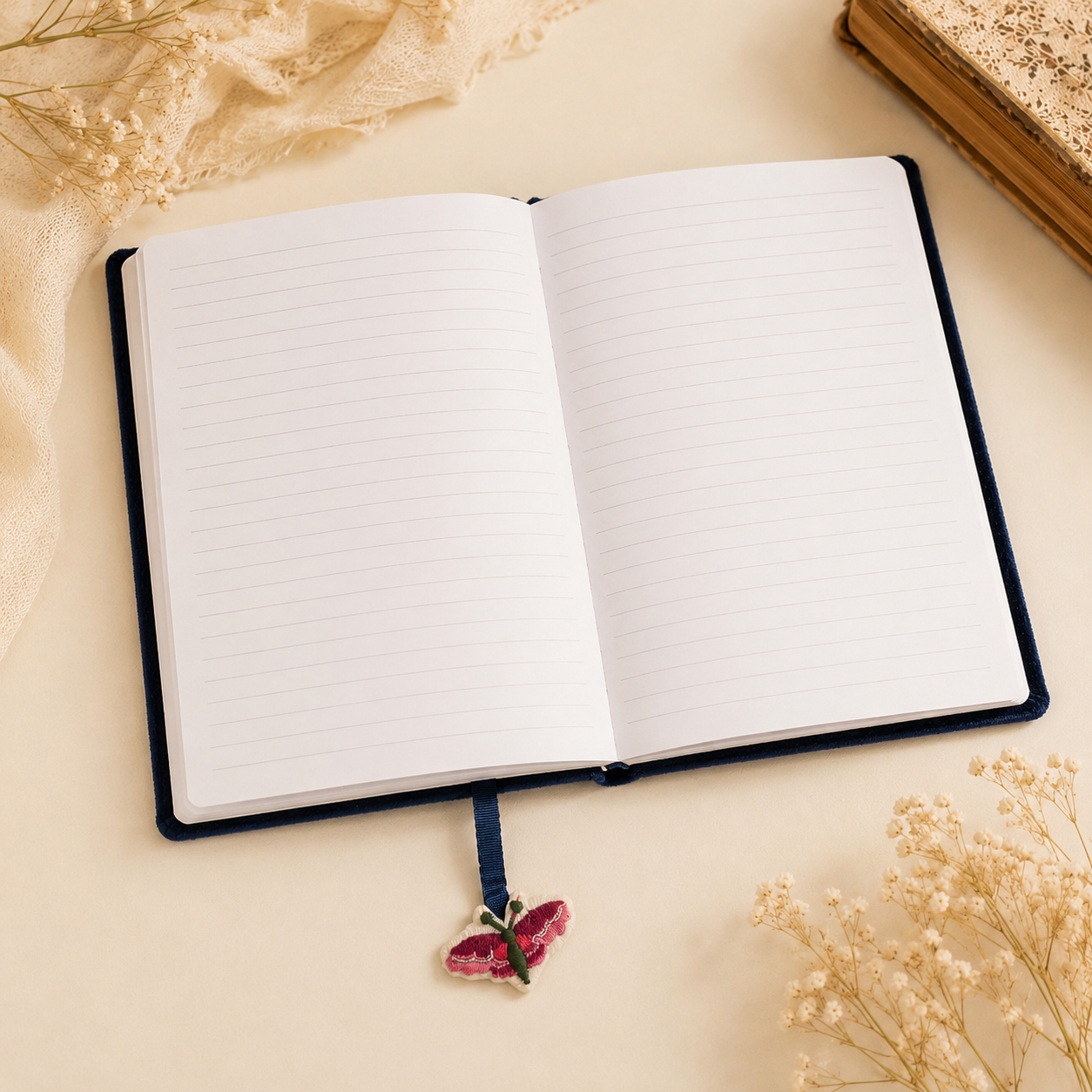 Velvet Butterfly Notebook opened